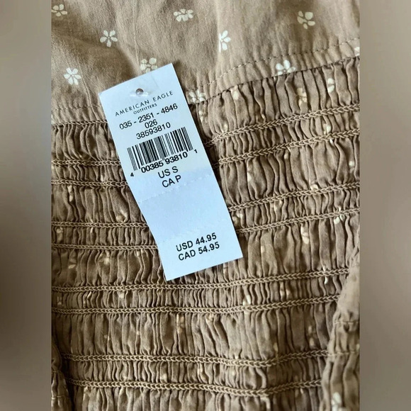 NWT | American Eagle Outfitters | Smocked Tie-Front Blouse - Size S - Picture 4 of 6